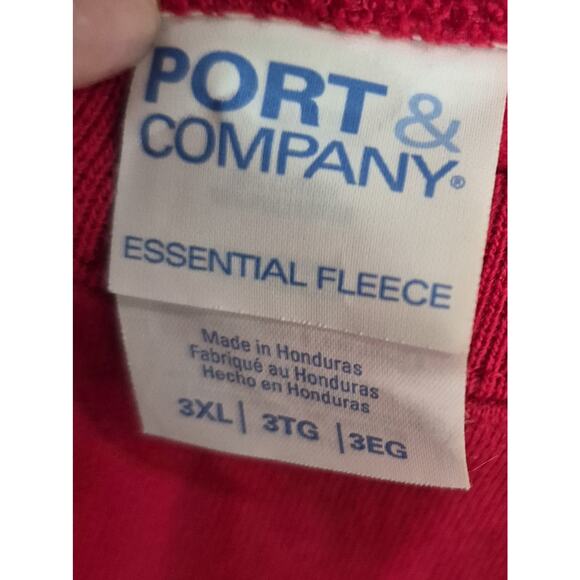 Port & Company Essential Fleece Sweatshirt 3XL Beautiful Red Long Sleeve Unisex - Picture 2 of 4